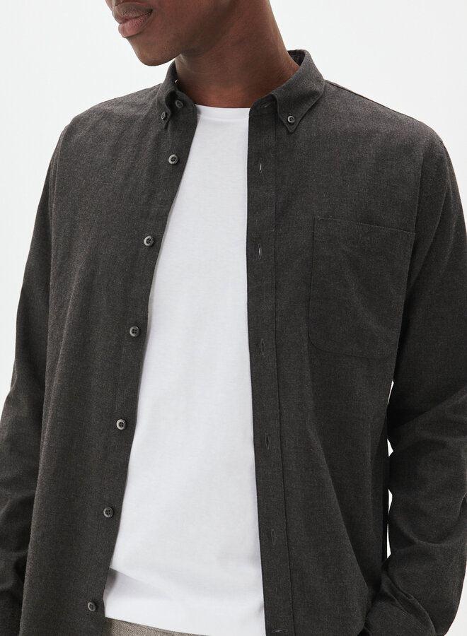 Chemise Matinique Trostol en flanelle mince gris charcoal