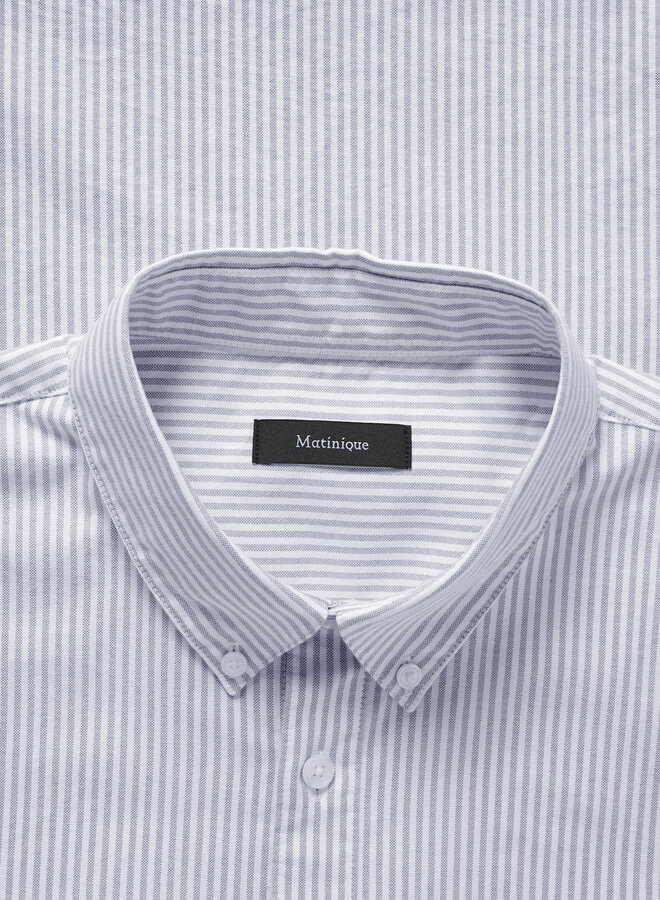 Chemise Matinique Trostol Oxford rayée blanche & bleu mirage