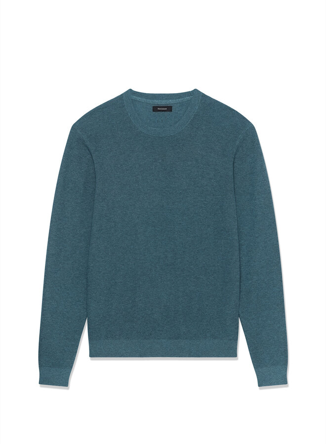 Tricot Matinique Lagoon à col rond gaufré bleu mirage mélange