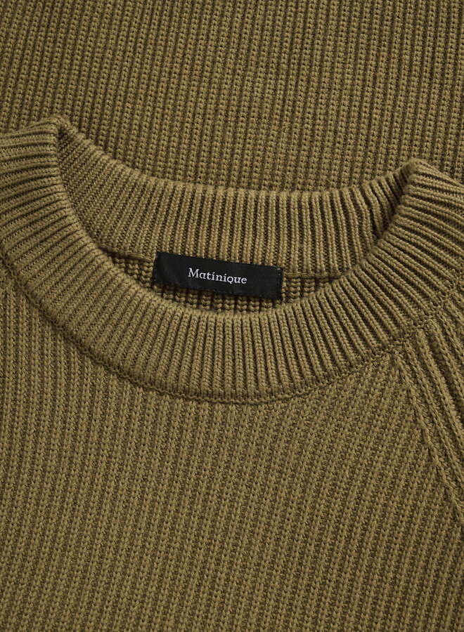 Tricot Matinique Hellson à col rond côtelé brun sépia