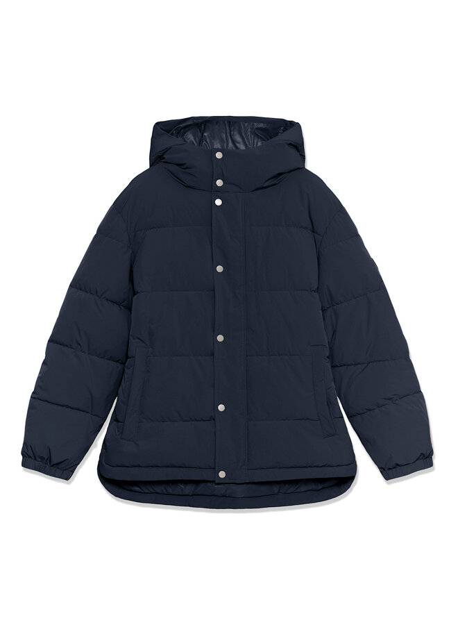 Manteau Matinique Pat matelassé à capuche bleu marine