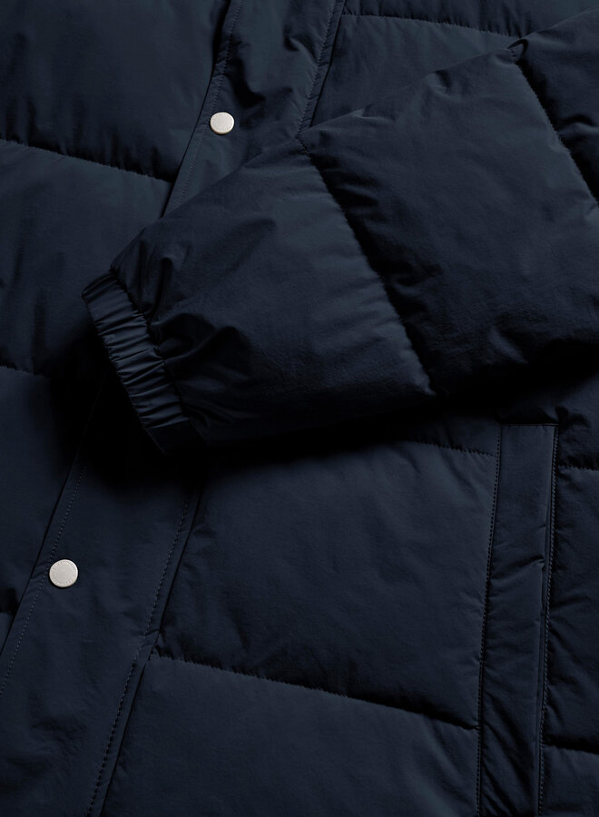 Manteau Matinique Pat matelassé à capuche bleu marine