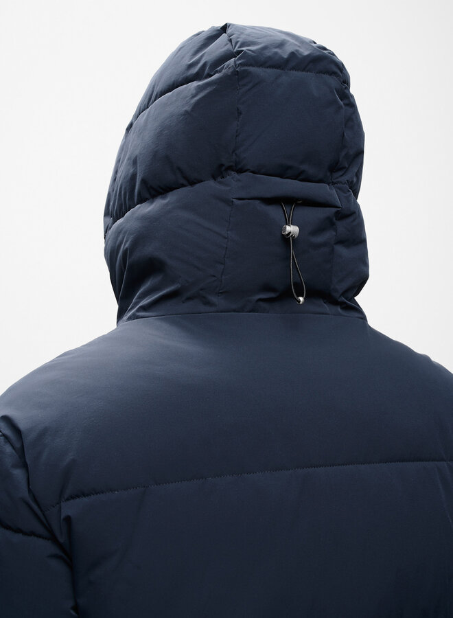 Manteau Matinique Pat matelassé à capuche bleu marine