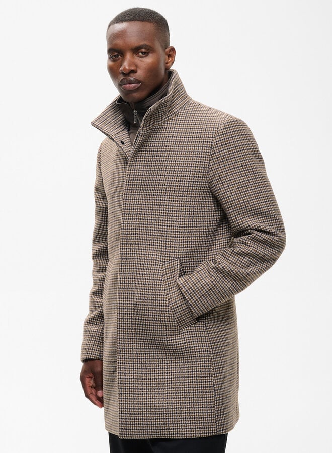Manteau Matinique Harvey pied-de-poule brun sépia & brun café multi