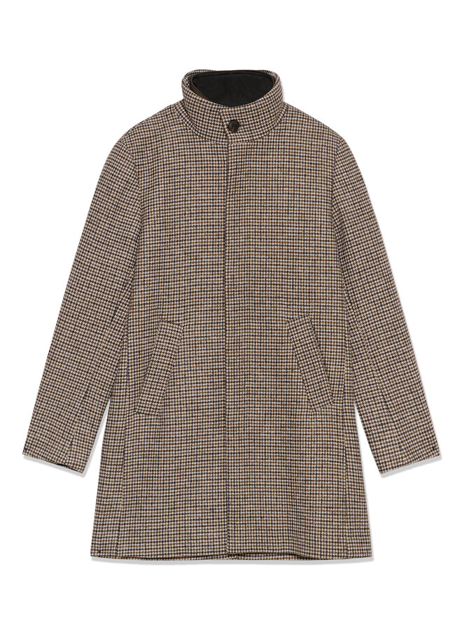 Manteau Matinique Harvey pied-de-poule brun sépia & brun café multi