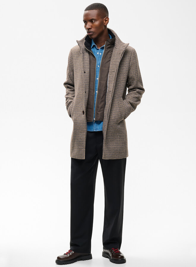Manteau Matinique Harvey pied-de-poule brun sépia & brun café multi