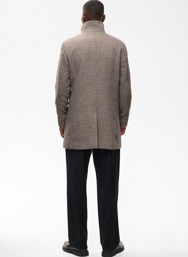Manteau Matinique Harvey pied-de-poule brun sépia & brun café multi