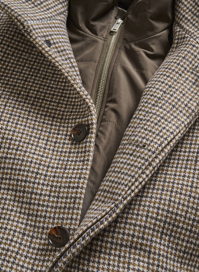 Manteau Matinique Harvey pied-de-poule brun sépia & brun café multi