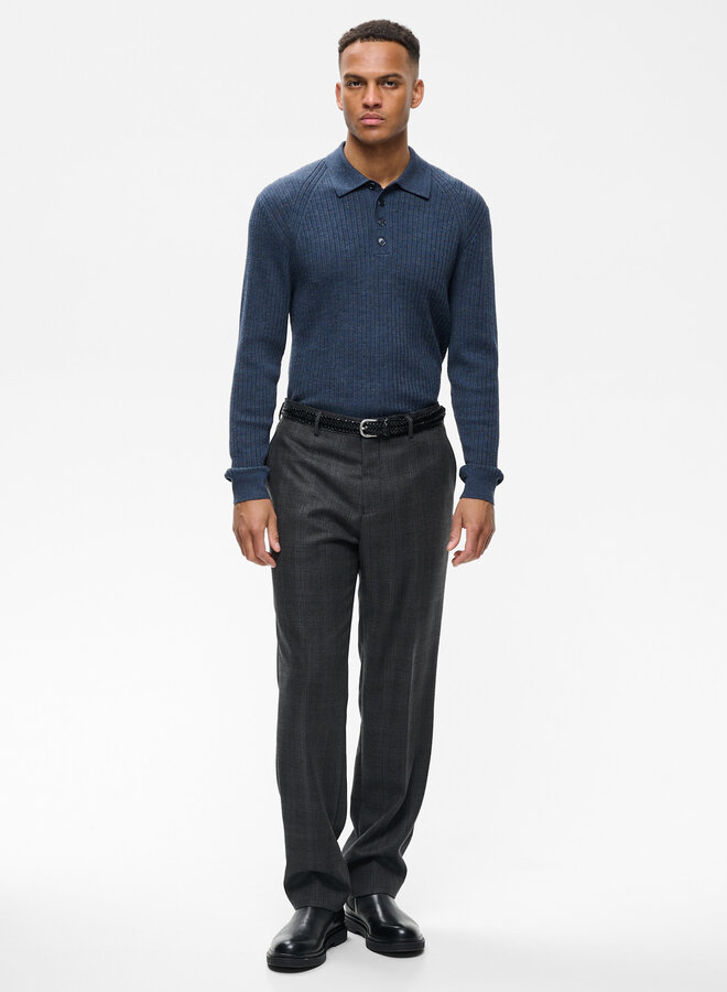 Pantalon Matinique Wesley gris à carreaux bleu gris