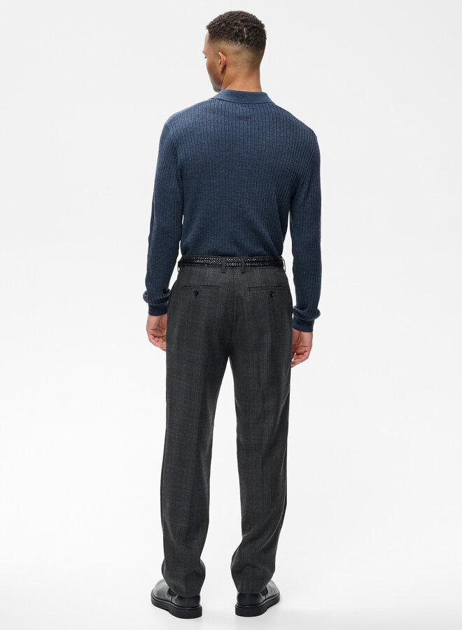 Pantalon Matinique Wesley gris à carreaux bleu gris