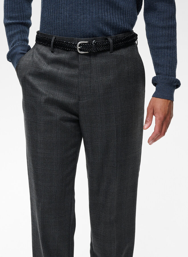 Pantalon Matinique Wesley gris à carreaux bleu gris