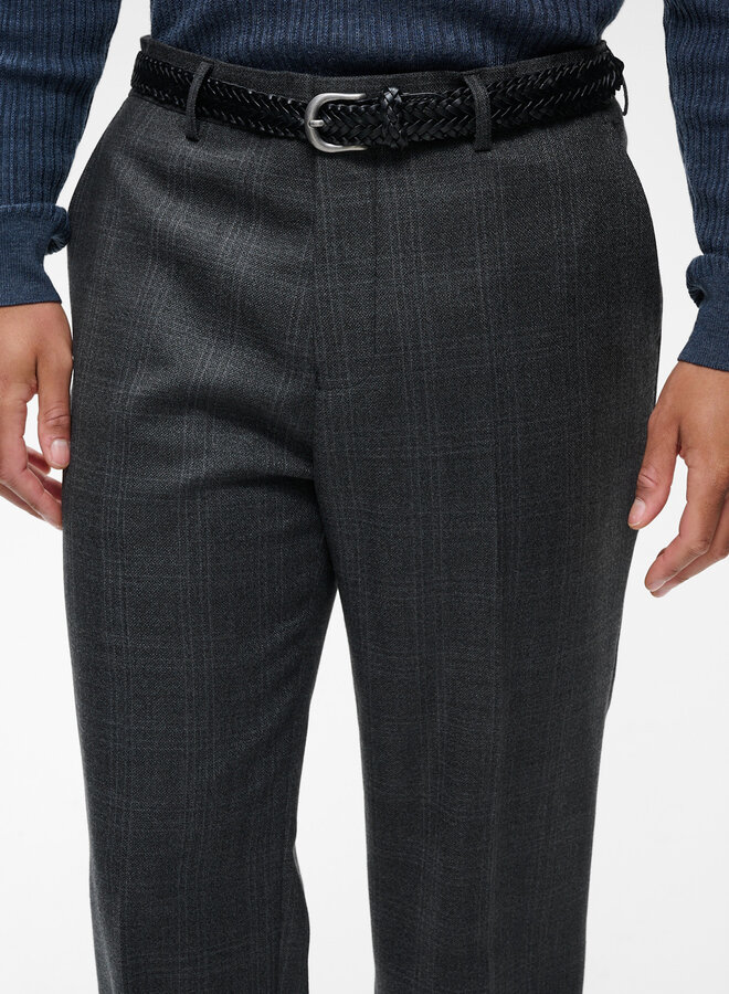Pantalon Matinique Wesley gris à carreaux bleu gris