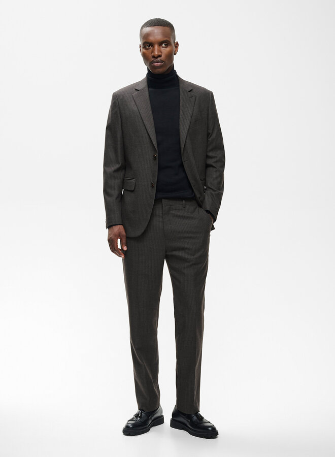 Pantalon Matinique Wesley brun café rayé