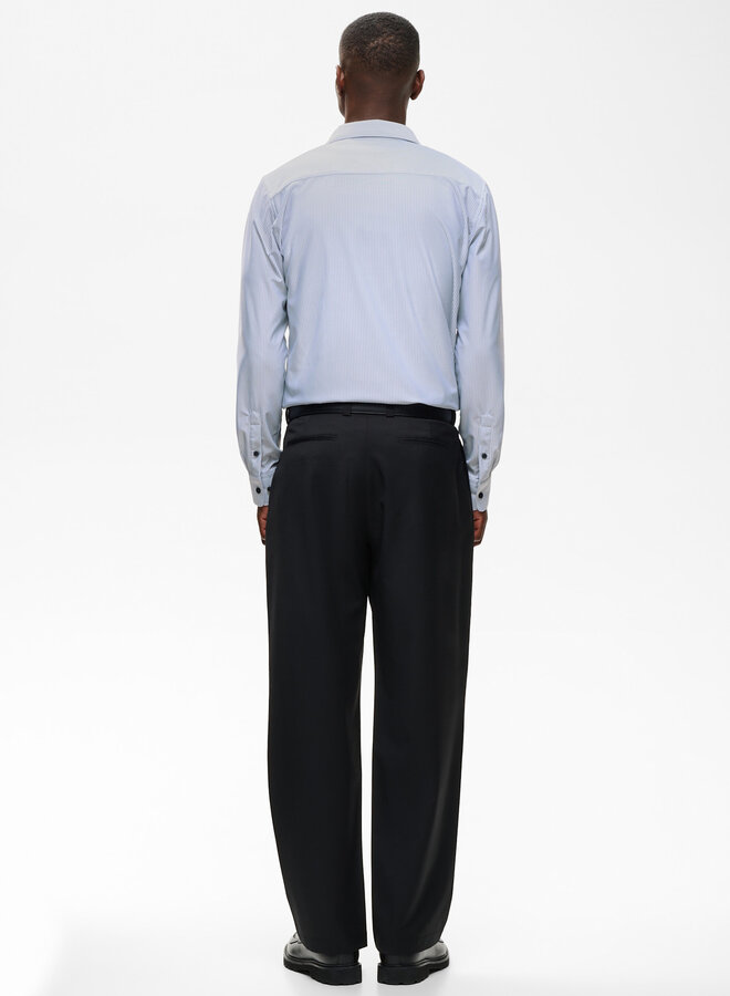 Chemise Matinique Marc en jersey blanche rayée bleu mirage