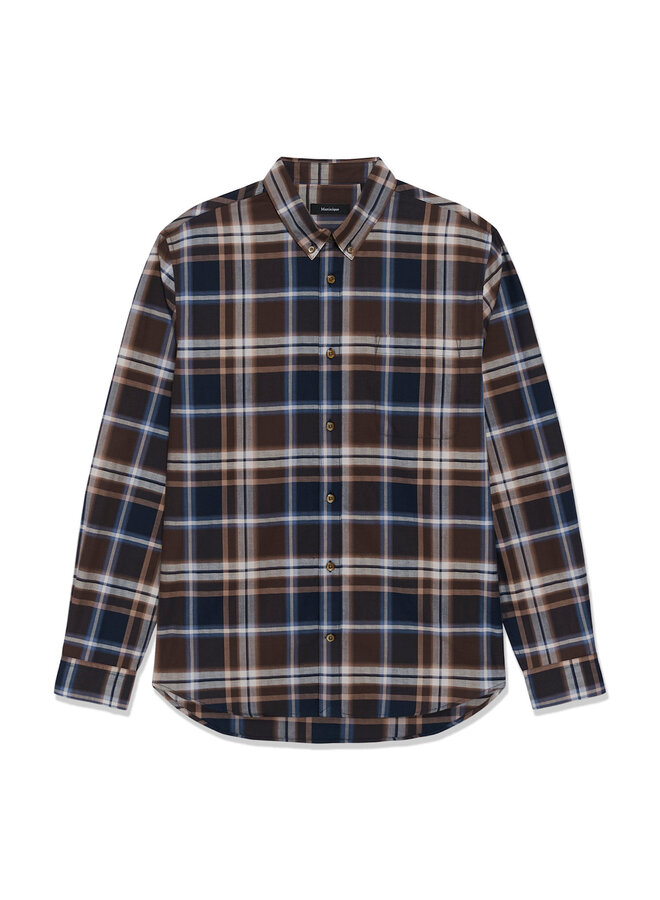 Chemise Matinique Trostol à carreaux brun café & bleu mirage multi