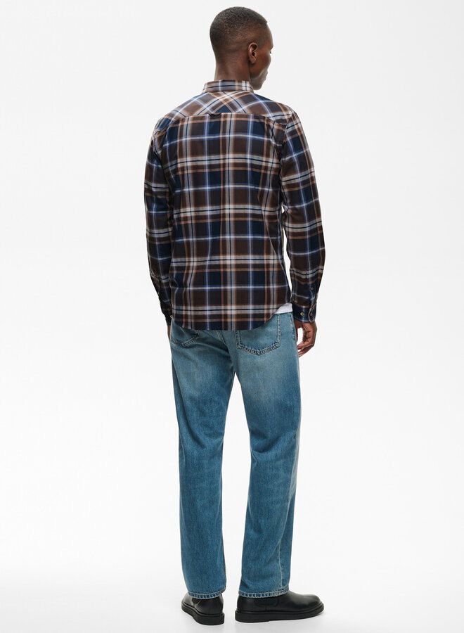 Chemise Matinique Trostol à carreaux brun café & bleu mirage multi