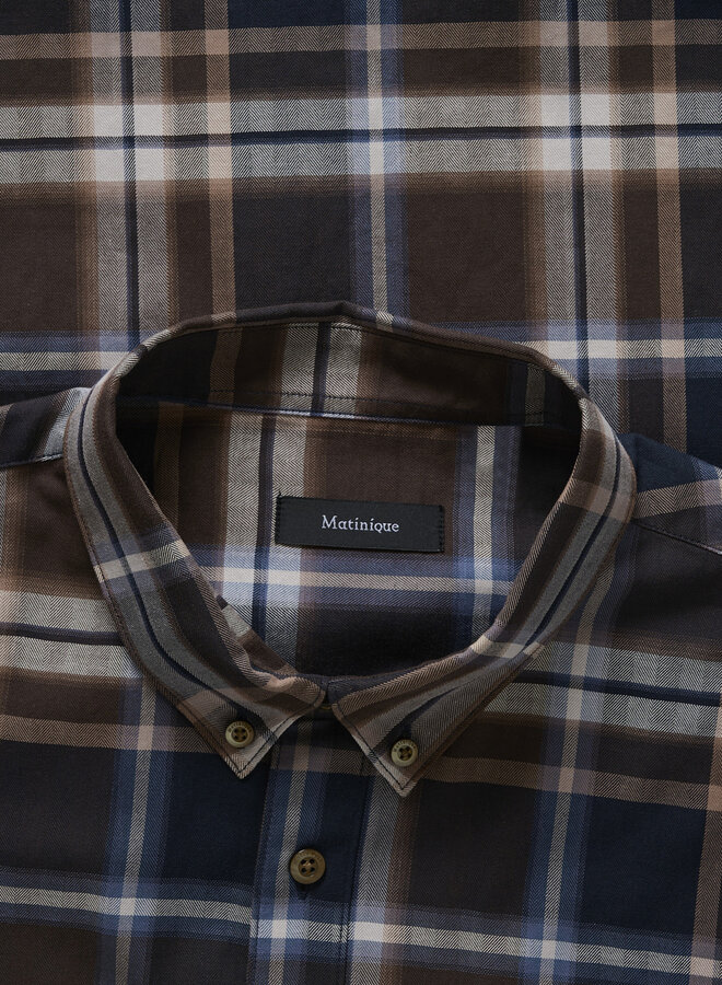 Chemise Matinique Trostol à carreaux brun café & bleu mirage multi
