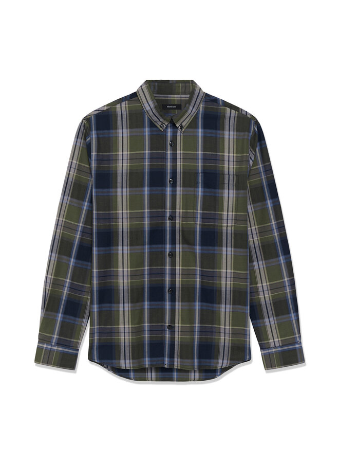 Chemise Matinique Trostol à carreaux vert olive, bleu mirage & bleu marine