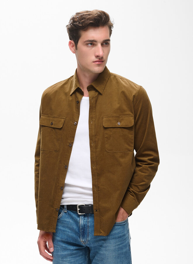 Chemise Matinique Christaldo à 2 poches à rabats brun sépia