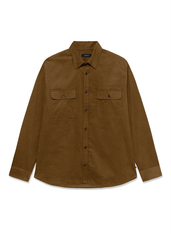 Chemise Matinique Christaldo à 2 poches à rabats brun sépia