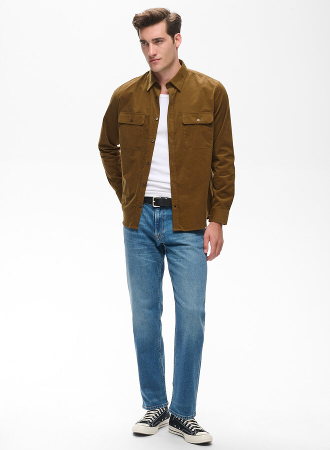 Chemise Matinique Christaldo à 2 poches à rabats brun sépia
