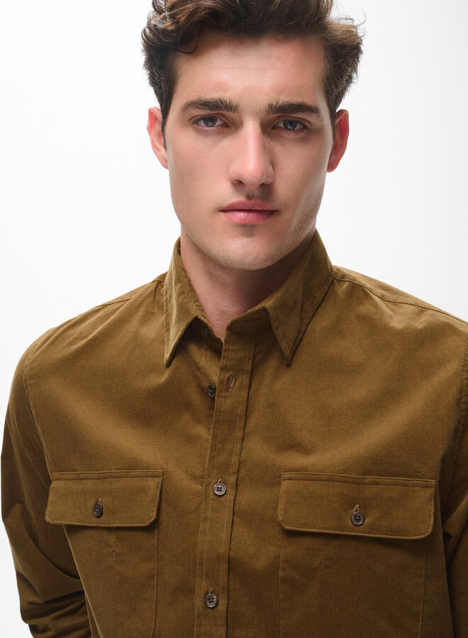 Chemise Matinique Christaldo à 2 poches à rabats brun sépia
