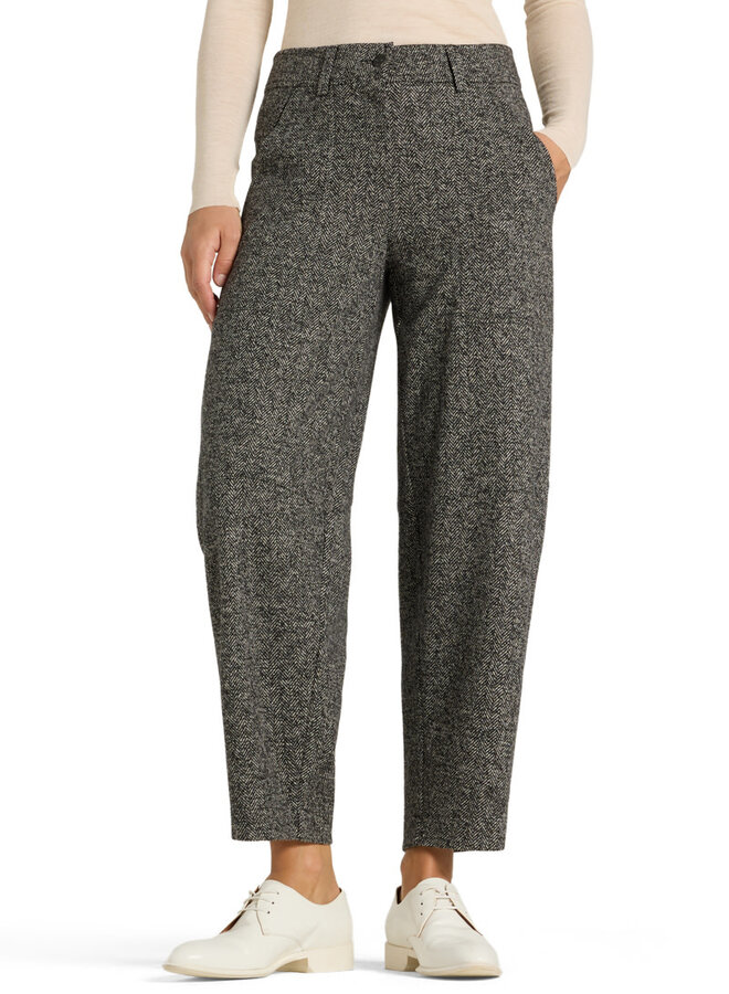 Pantalon Cambio Orly en jersey à chevrons noirs & écrus