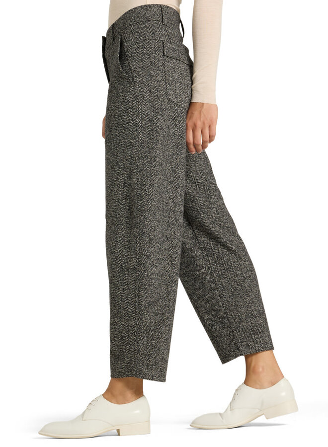 Pantalon Cambio Orly en jersey à chevrons noirs & écrus