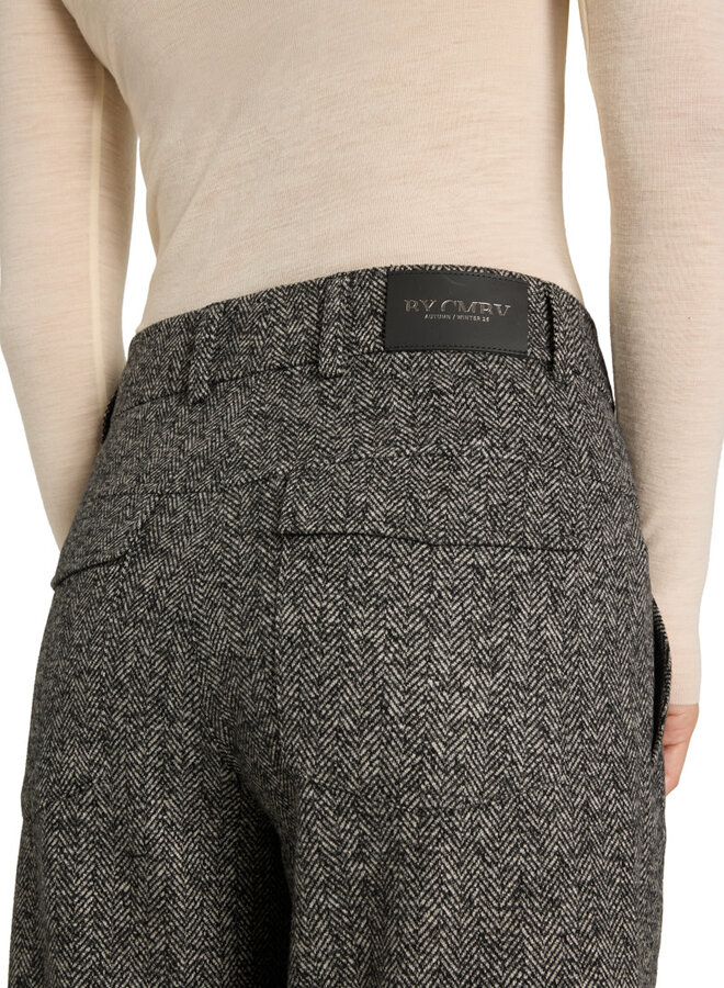 Pantalon Cambio Orly en jersey à chevrons noirs & écrus