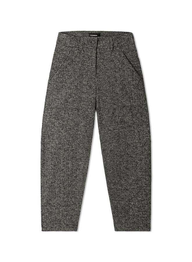 Pantalon Cambio Orly en jersey à chevrons noirs & écrus