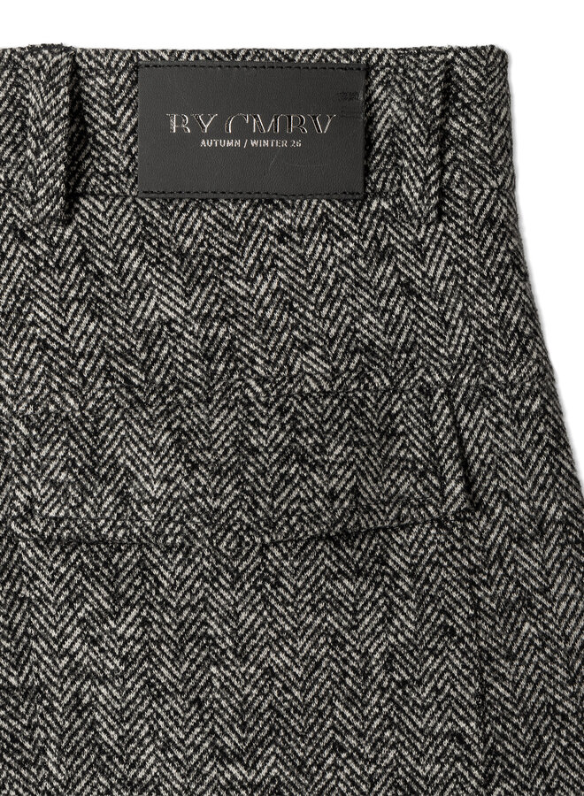 Pantalon Cambio Orly en jersey à chevrons noirs & écrus