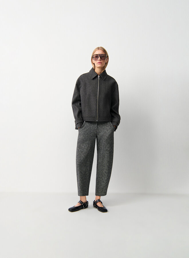 Pantalon Cambio Orly en jersey à chevrons noirs & écrus
