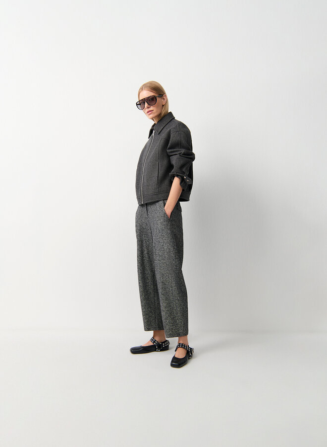 Pantalon Cambio Orly en jersey à chevrons noirs & écrus