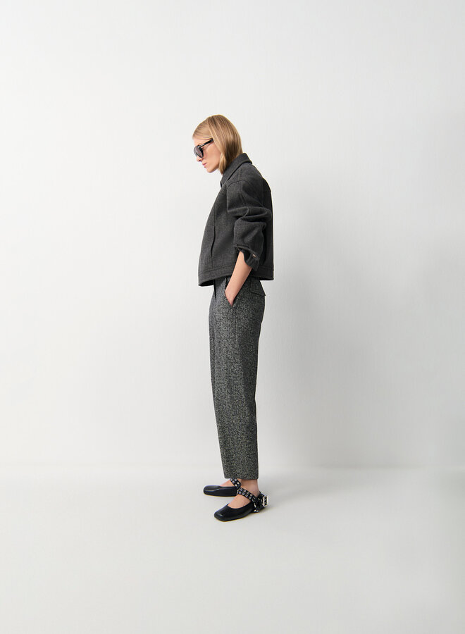 Pantalon Cambio Orly en jersey à chevrons noirs & écrus