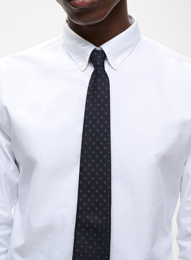 Cravate Matinique Tie gris fer à motifs