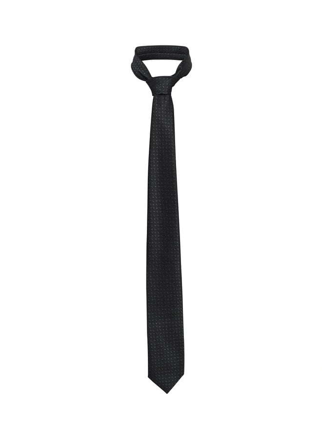 Cravate Matinique Tie noire à motifs gris fer