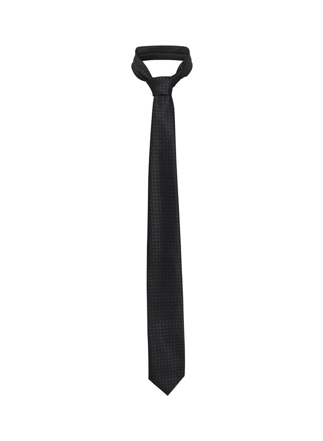 Cravate Matinique Tie noire à motifs gris fer