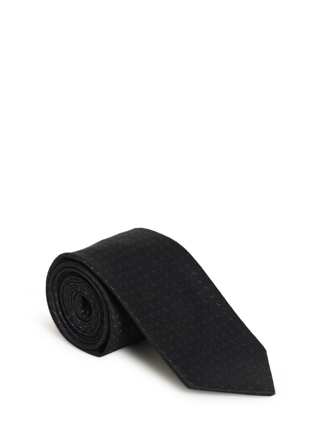 Cravate Matinique Tie noire à motifs gris fer