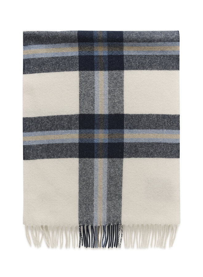 Foulard Matinique Check à carreaux écrus, bleu marine & bleu lavande