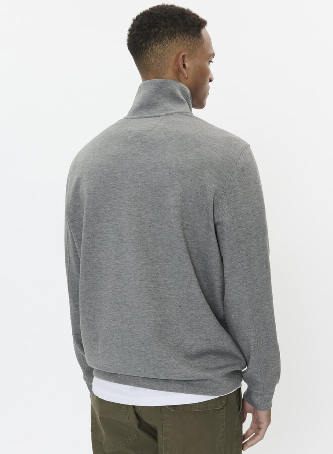 Chandail Matinique Kade à col montant à zip en jersey gris mélange