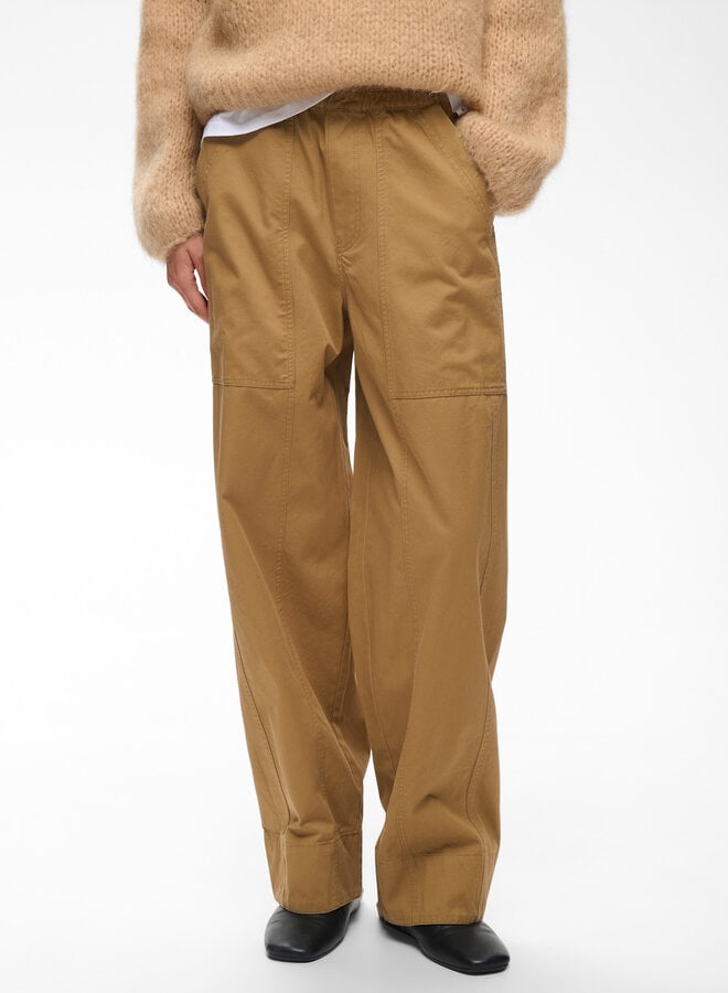 Pantalon InWear Haiko à taille élastique ample tabac