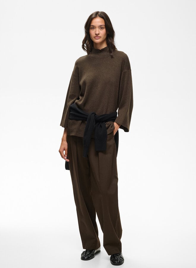Tricot InWear Tilda à col montant en coton brun chocolat mélange