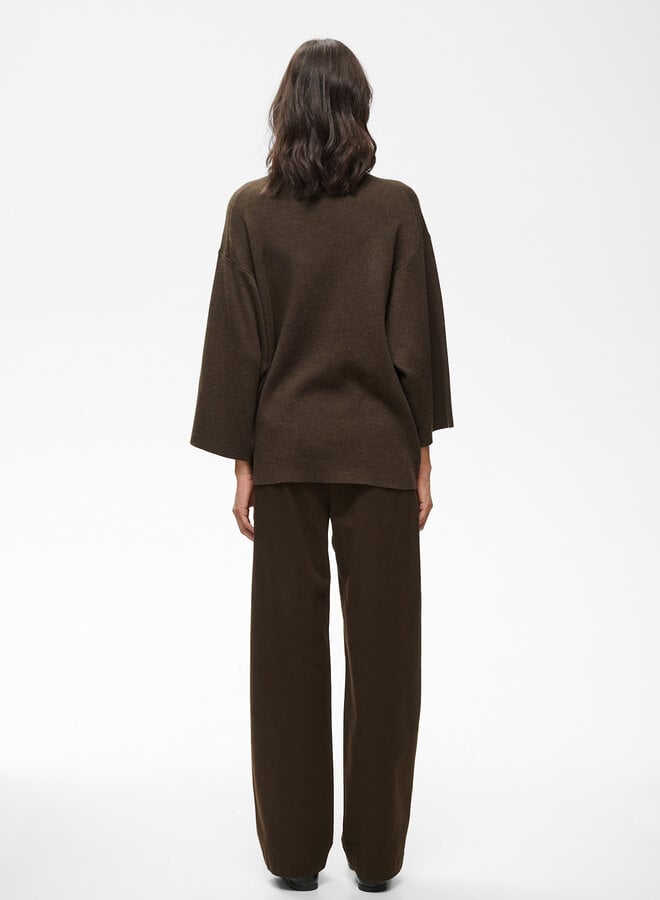 Tricot InWear Tilda à col montant en coton brun chocolat mélange