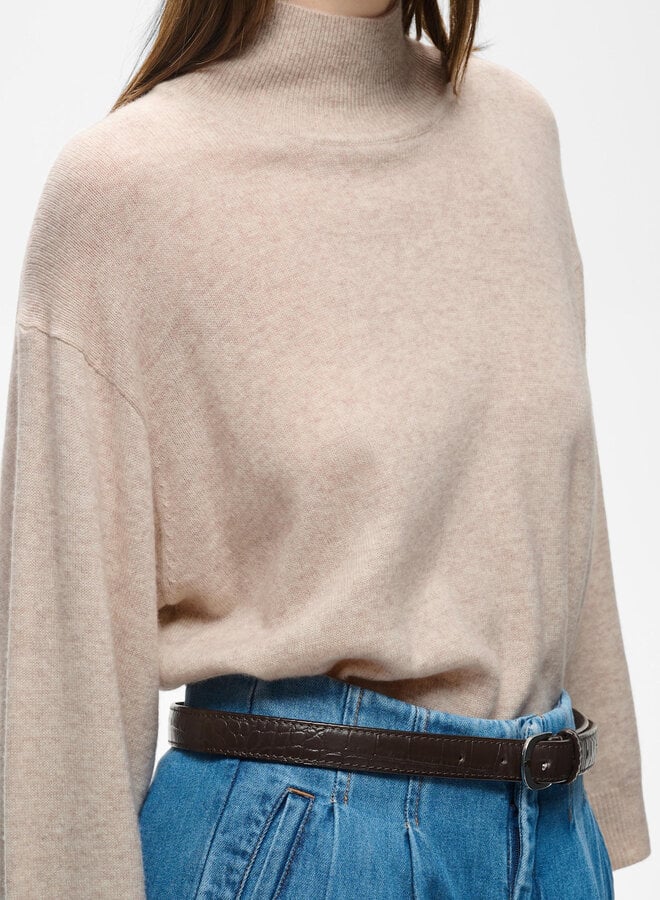 Tricot InWear Tally Monika  à col montant à manches 3/4 gris cendre mélange