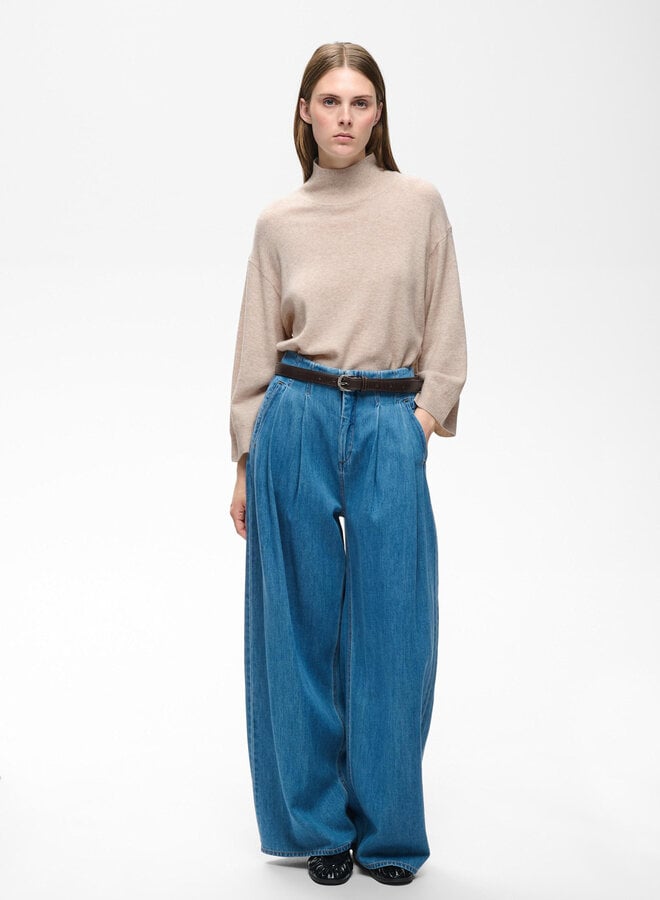 Tricot InWear Tally Monika  à col montant à manches 3/4 gris cendre mélange