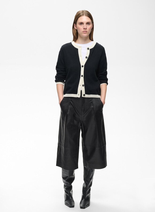 Cardigan InWear Tally Monika noir bordé écru