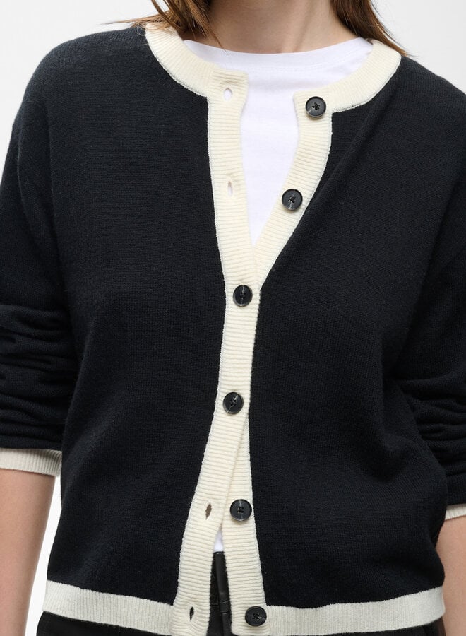 Cardigan InWear Tally Monika noir bordé écru