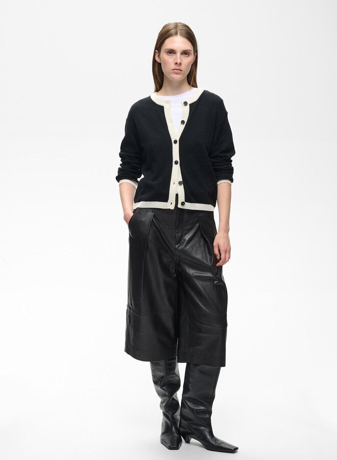 Cardigan InWear Tally Monika noir bordé écru