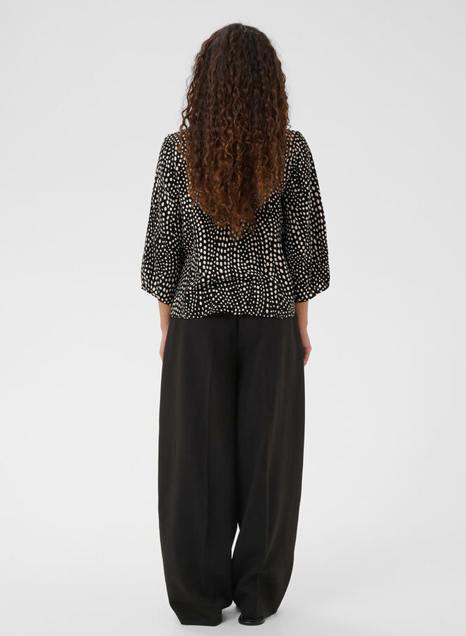 Blouse InWear Liberty noir à pois blanc