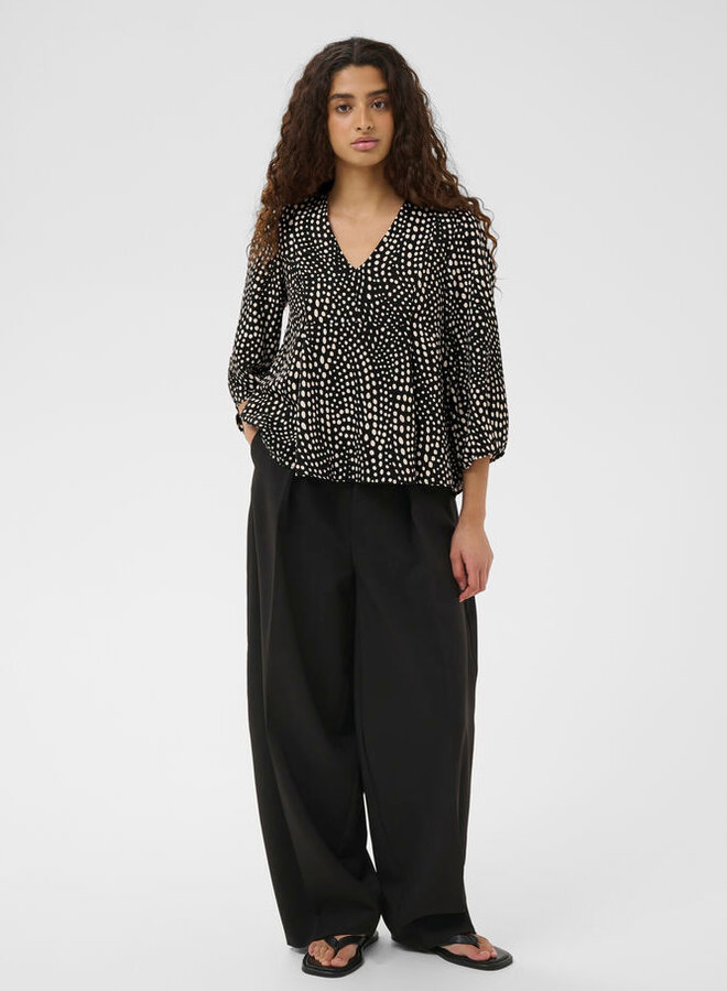 Blouse InWear Liberty noir à pois blanc